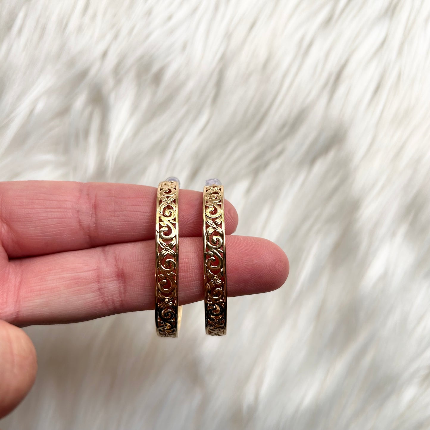 Hawaiian Floral Hoops Hawaiian Print Earrings Gold Plated | Hawaiian Flower | Gift for her | Mother's day | Christmas present