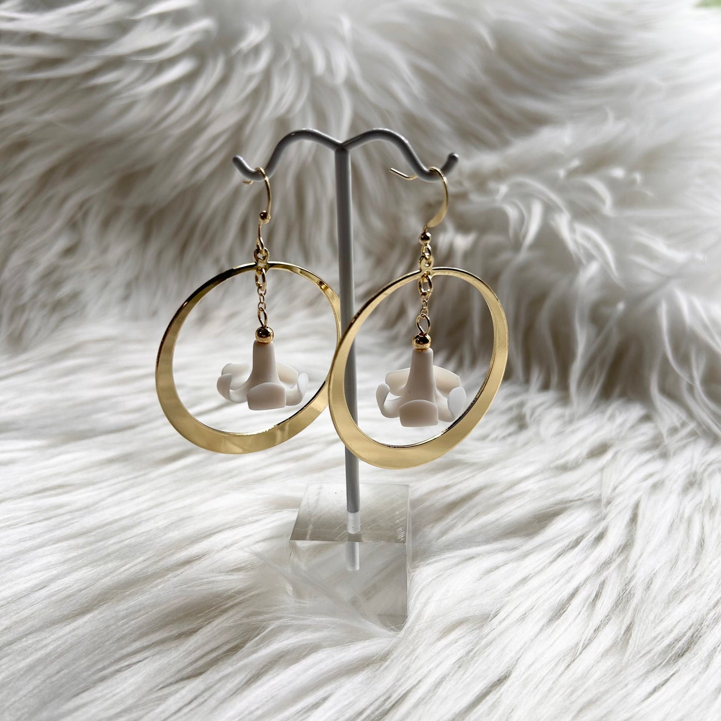 Puakenikeni Flower Gold Plated Hoops Dangle Hoop Earrings | Hawaiian Flower | Gift for her | Mother's Day | Christmas present