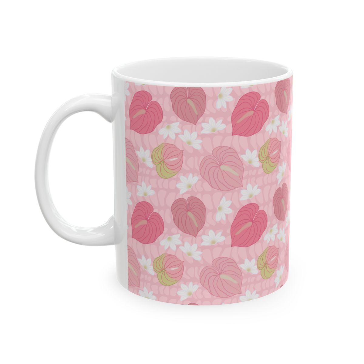 Pink Anthurium Hebrew Cone Shell Print Mug