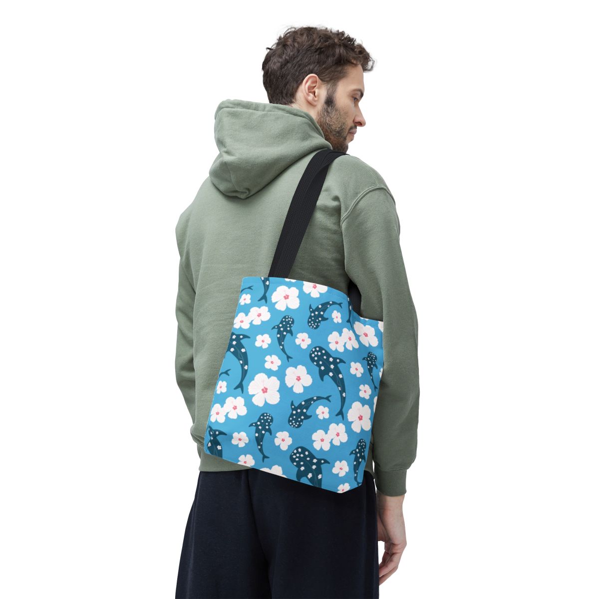 Hibiscus Whale Shark Tote Bag