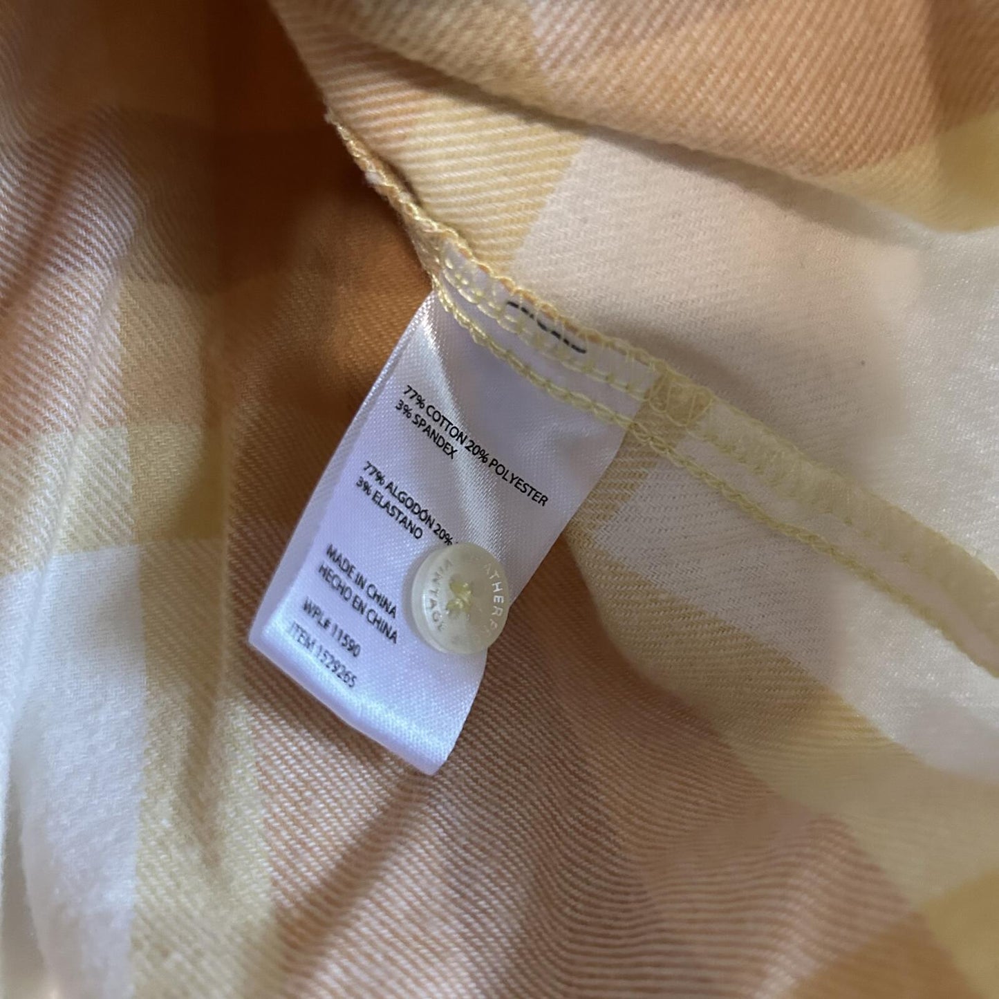 Weatherproof Vintage Yellow Mustard Long Sleeve Button Down Flannel - Women's XL