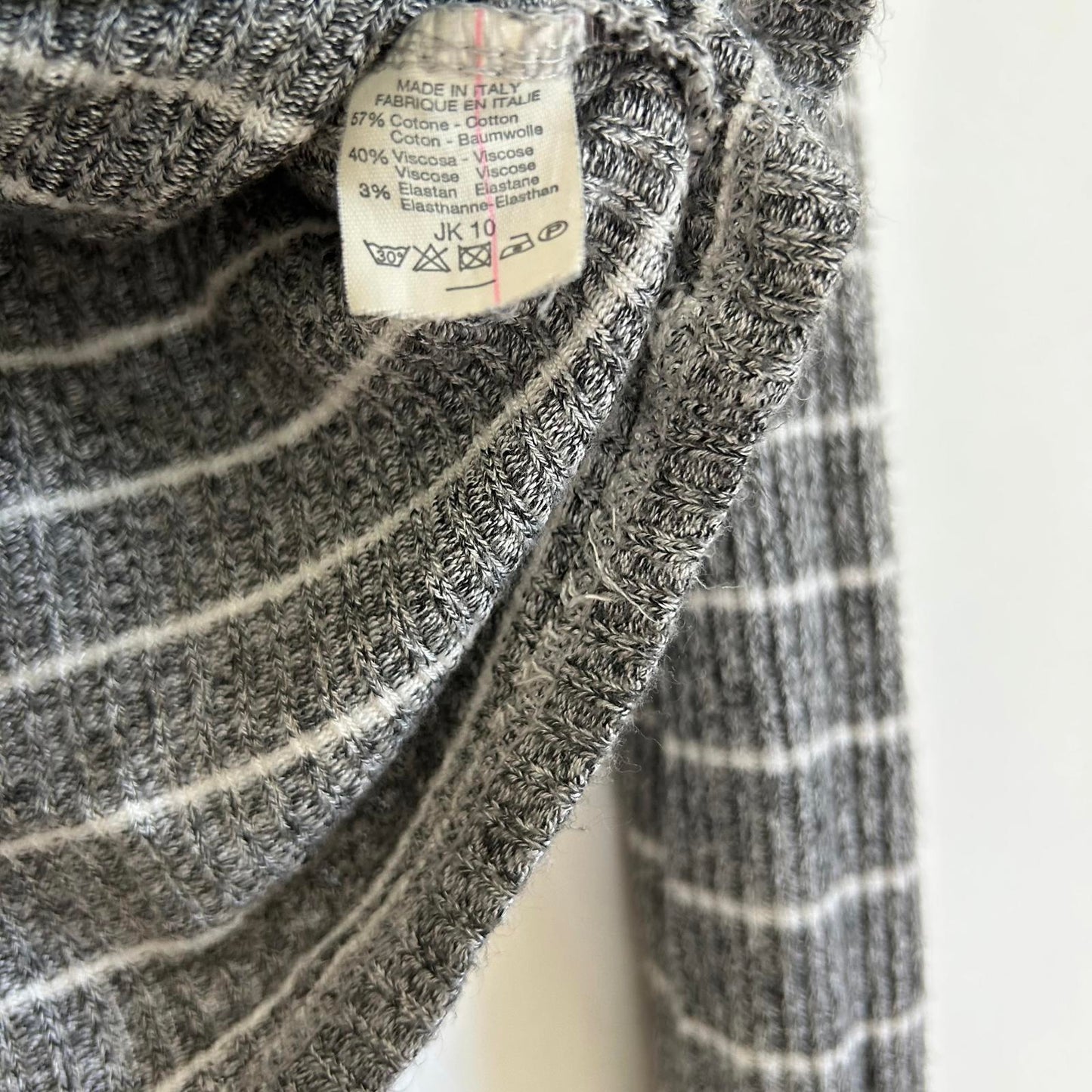 Brandy Melville Gray Striped Long Sleeve Top Cotton Blend Women's One Size