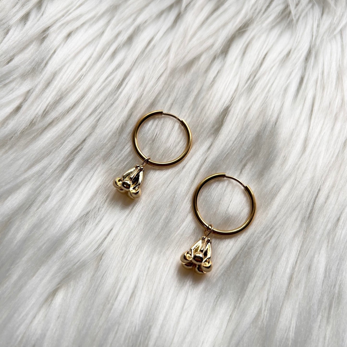 Crown Flower Pua Kalaunu Hoops Huggie Earrings