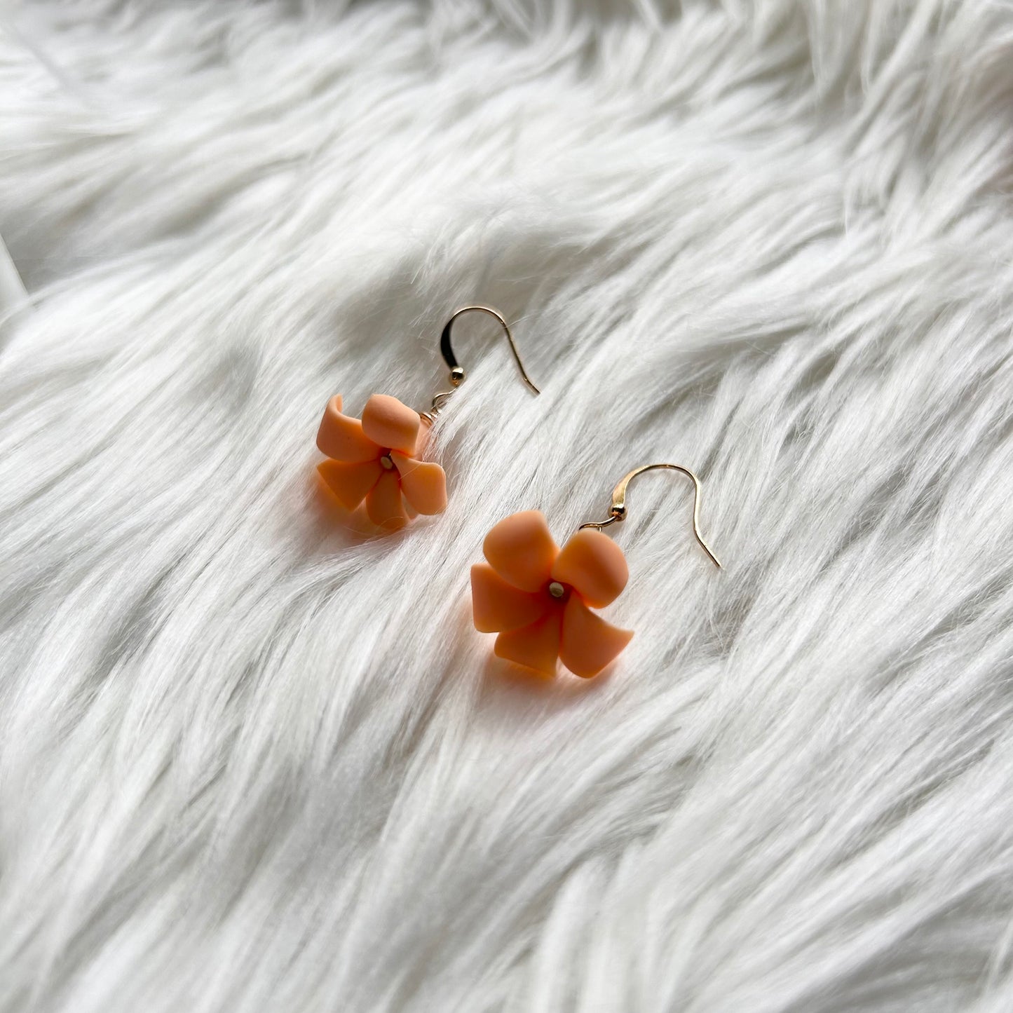 Puakenikeni Gold Plated Dangle Clay Earrings