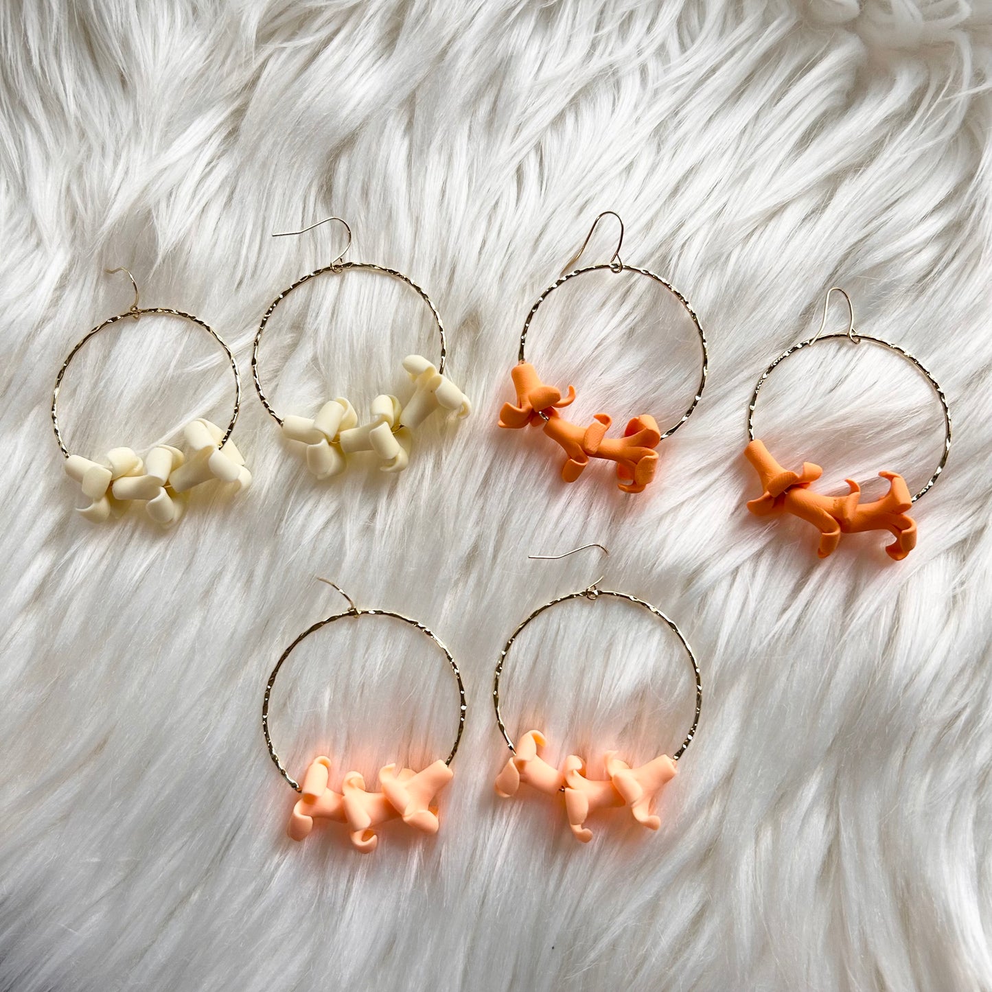 Triple Puakenikeni Gold Plated Hoops Earrings