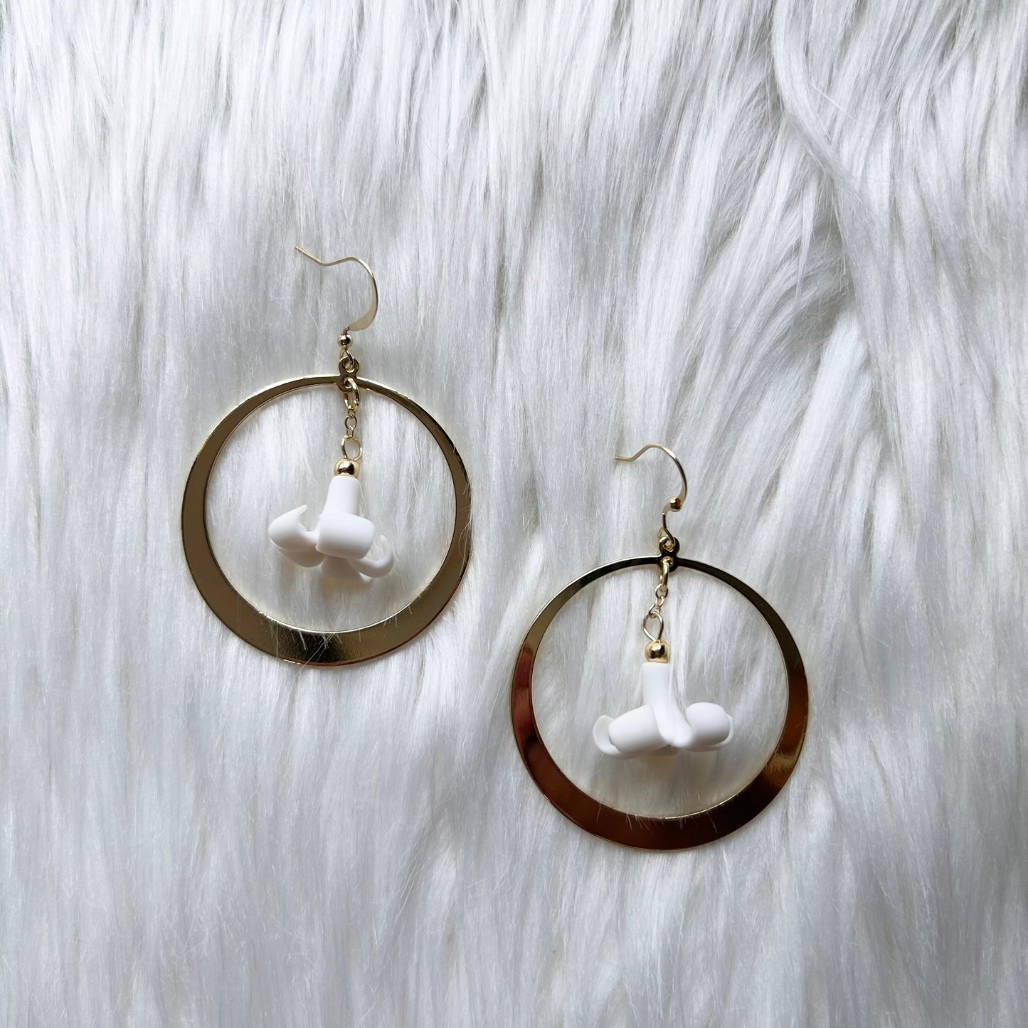 Puakenikeni Flower Gold Plated Hoops Dangle Hoop Earrings | Hawaiian Flower | Gift for her | Mother's Day | Christmas present