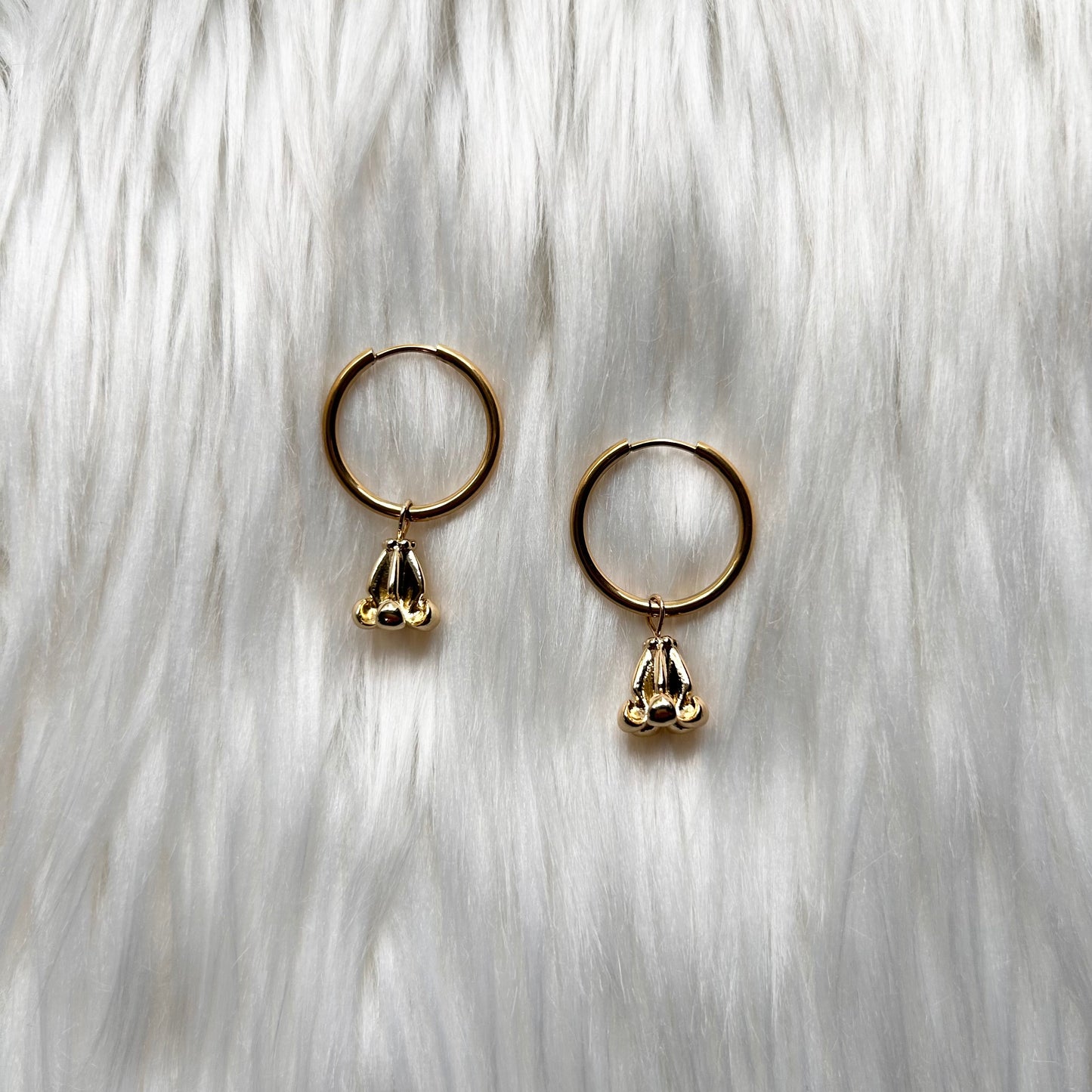 Crown Flower Gold Plated Hoops Huggie Dangle Earrings Charm Earrings | Hawaiian Flower | Gift for her | Mother's day | Christmas present