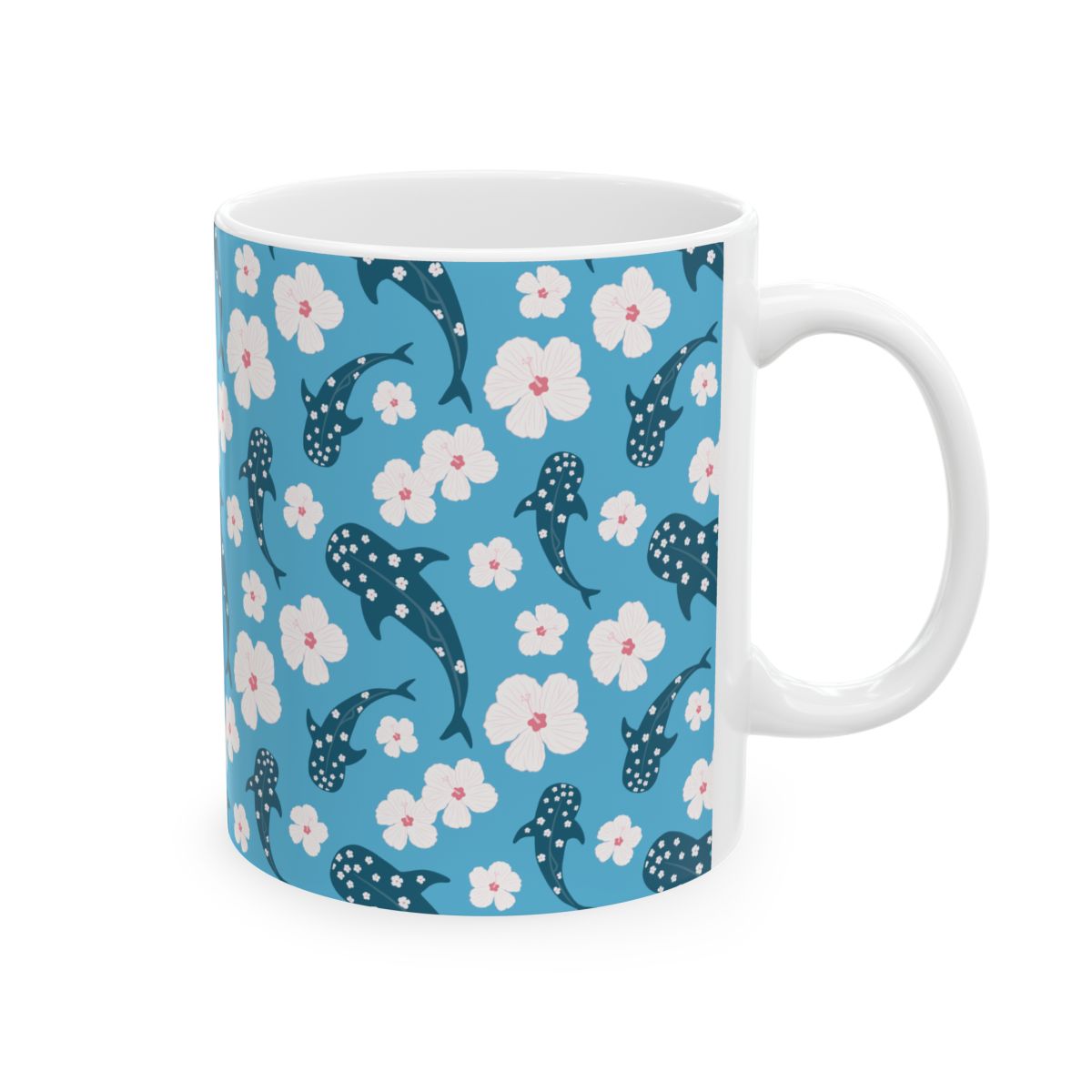 Hibiscus Whale Shark Mug