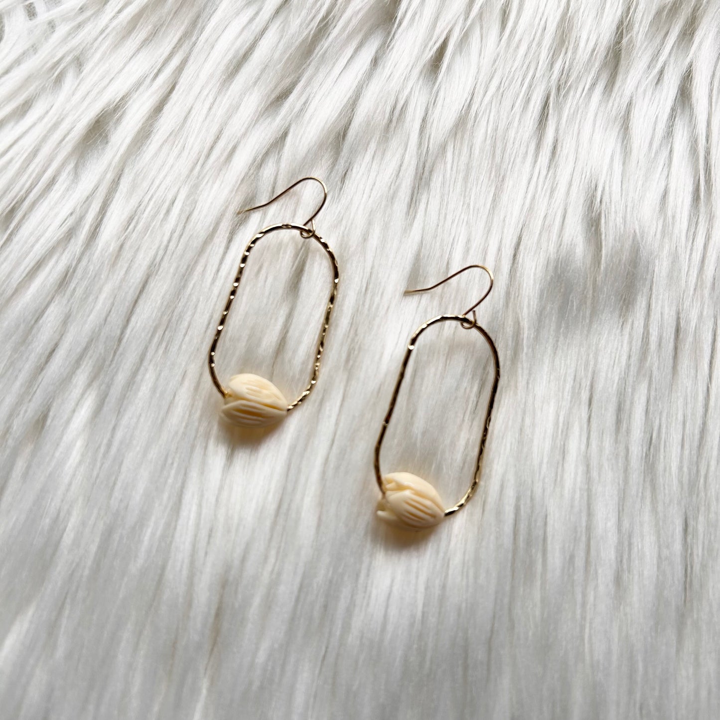 Pikake Hawaiian Flower Gold Plated Hammered Dangle Earrings Hawaiian Jewelry | Gift for her | Mother's Day | Christmas present
