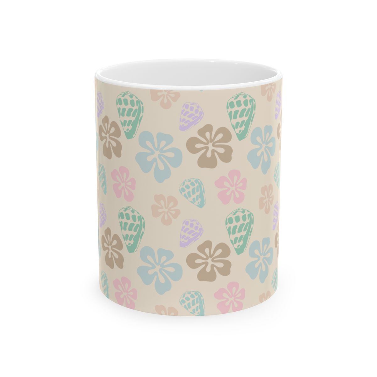 Pastel Flowers | Pastel Hebrew Cone Shell Mug