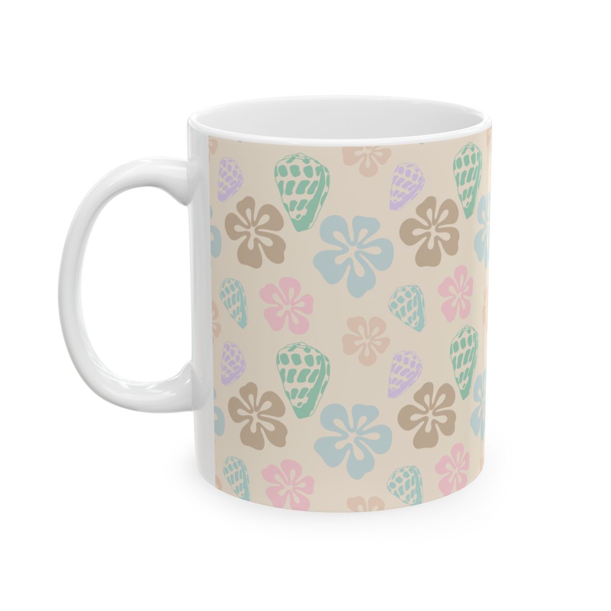 Pastel Flowers | Pastel Hebrew Cone Shell Mug