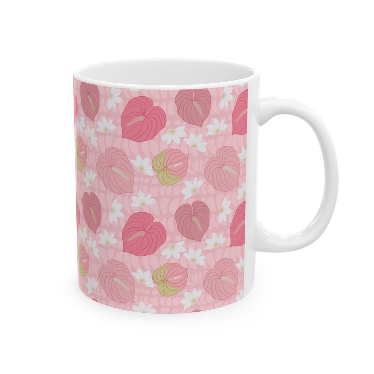 Pink Anthurium Hebrew Cone Shell Print Mug