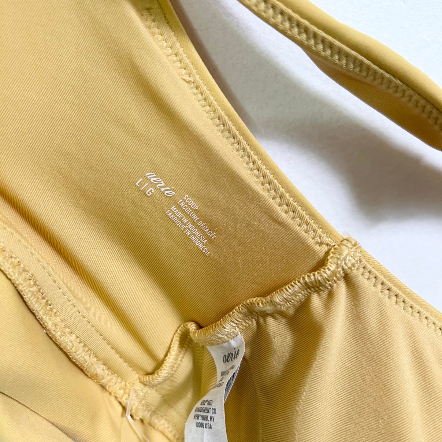 Aerie Yellow Scoop Bikini Top Women's Large (Brand New)