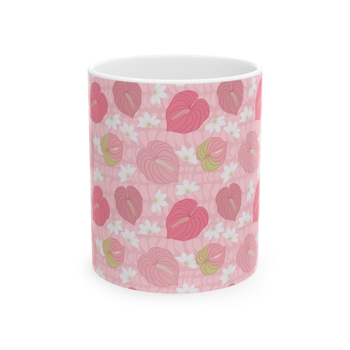 Pink Anthurium Hebrew Cone Shell Print Mug