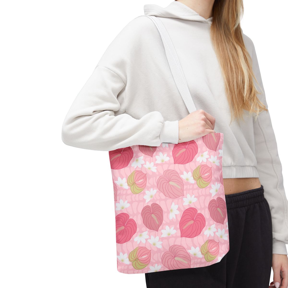 Pink Anthurium Naupaka Hebrew Cone Tote Bag