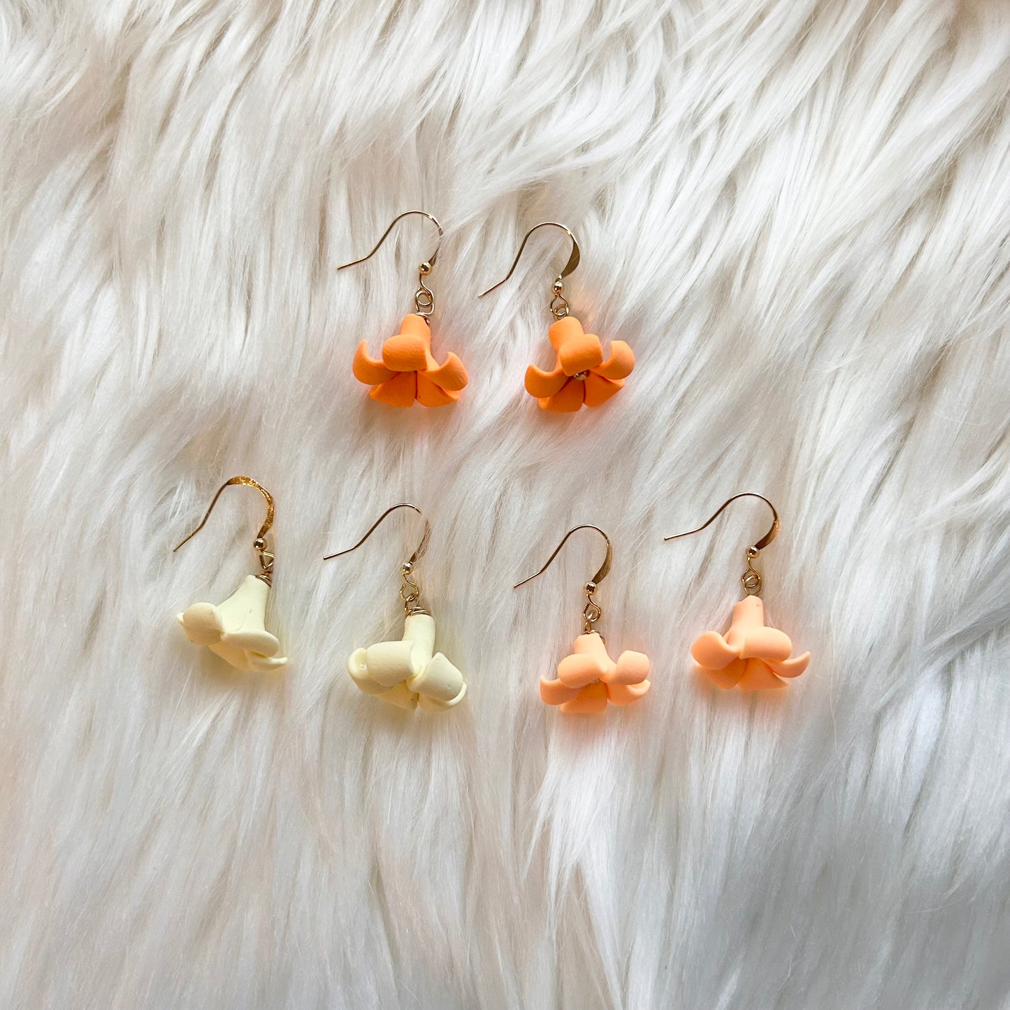 Puakenikeni Gold Plated Dangle Clay Earrings