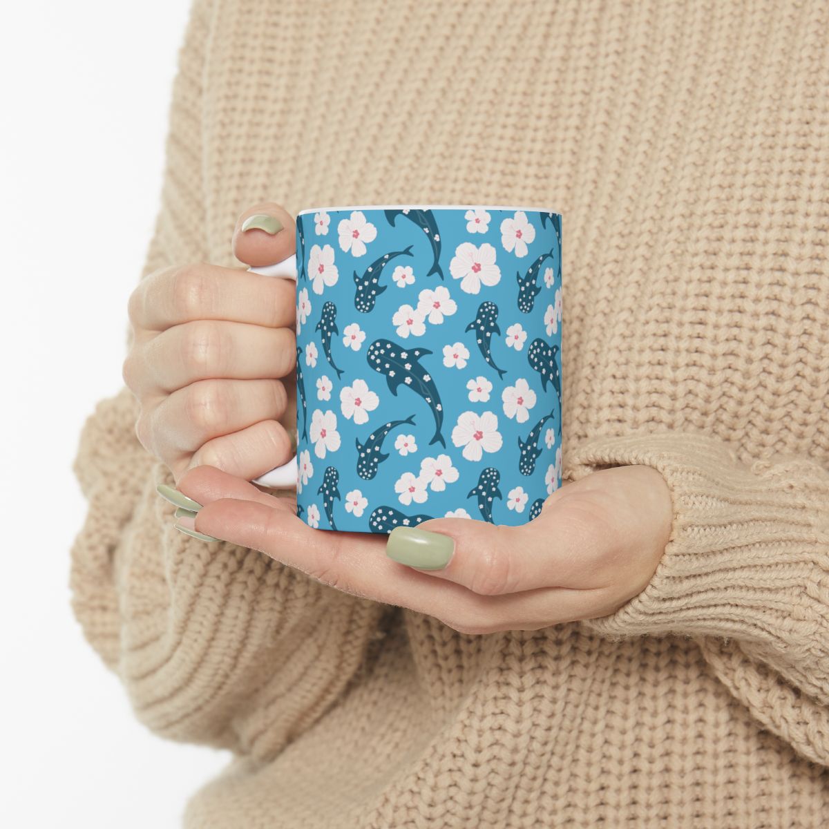 Hibiscus Whale Shark Mug