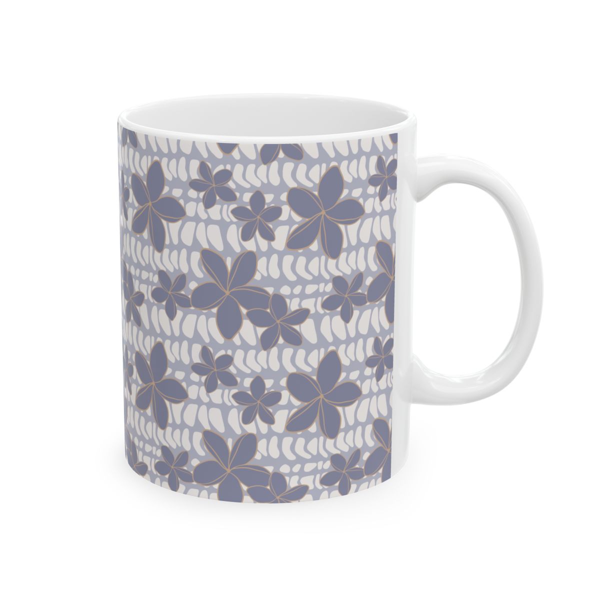 Purple Flower Hebrew Cone Shell Print Mug