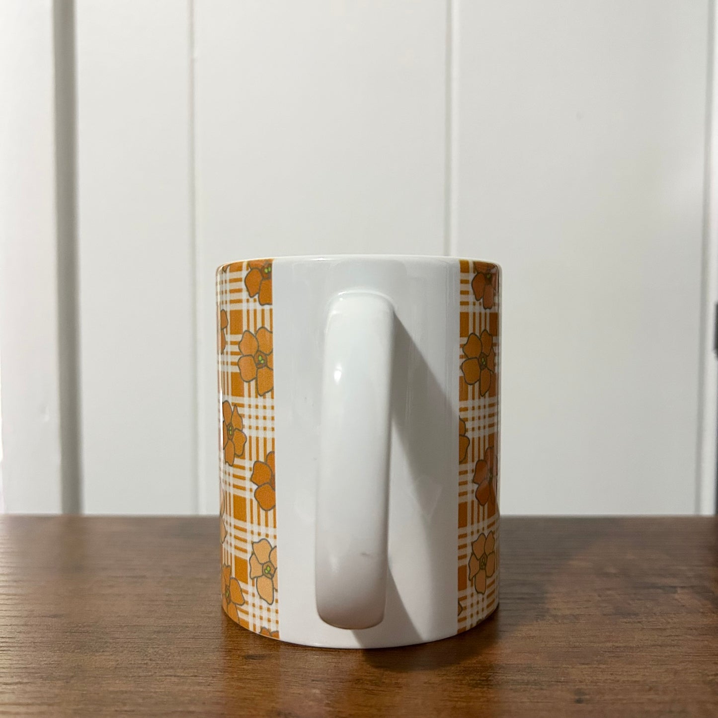 Hawaiian Print Hawaiian Flower Puakenikeni Orange Palaka Mug
