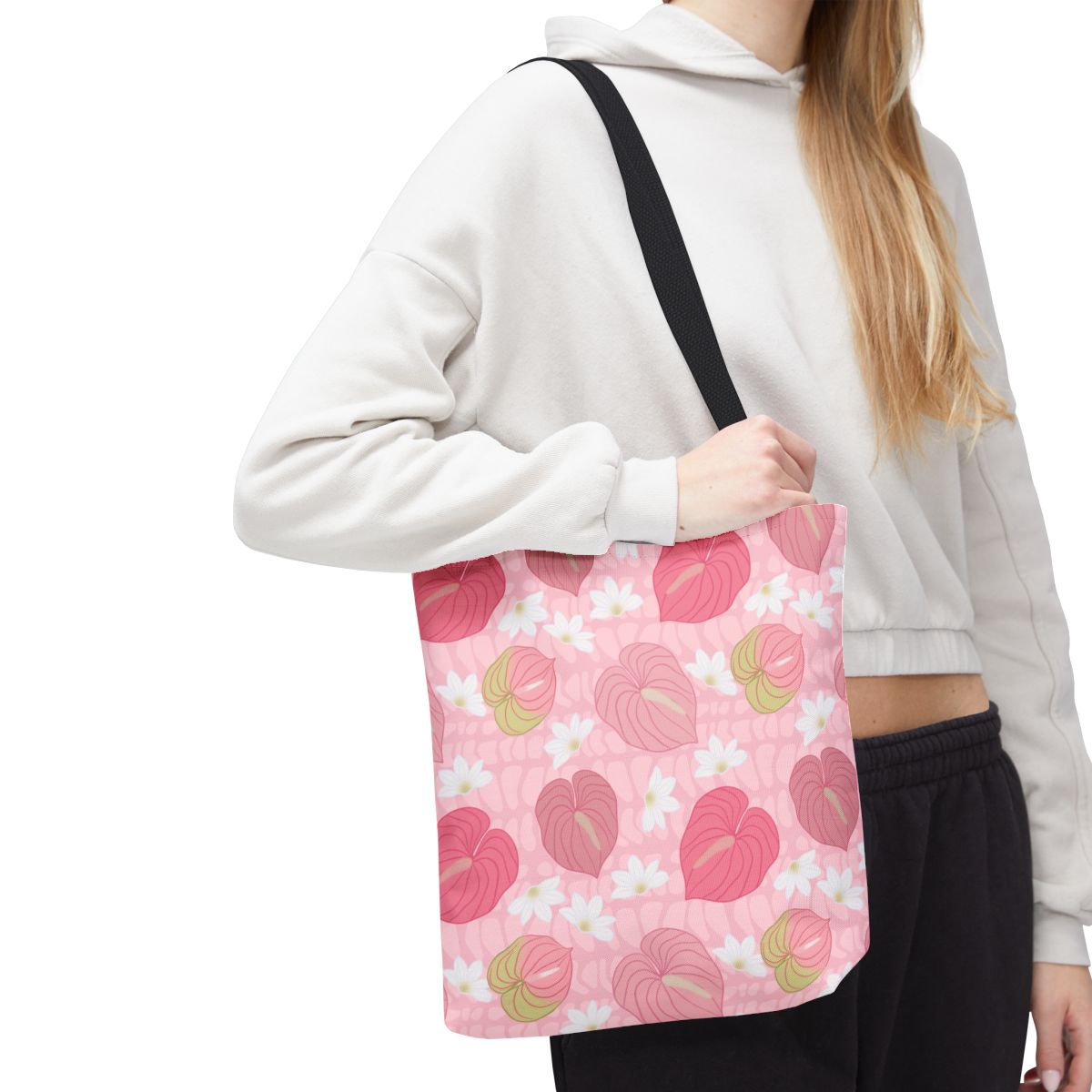 Pink Anthurium Naupaka Hebrew Cone Tote Bag