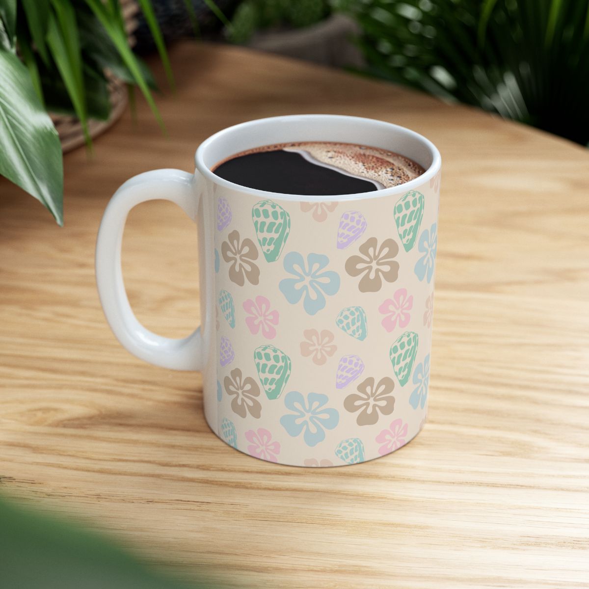Pastel Flowers | Pastel Hebrew Cone Shell Mug