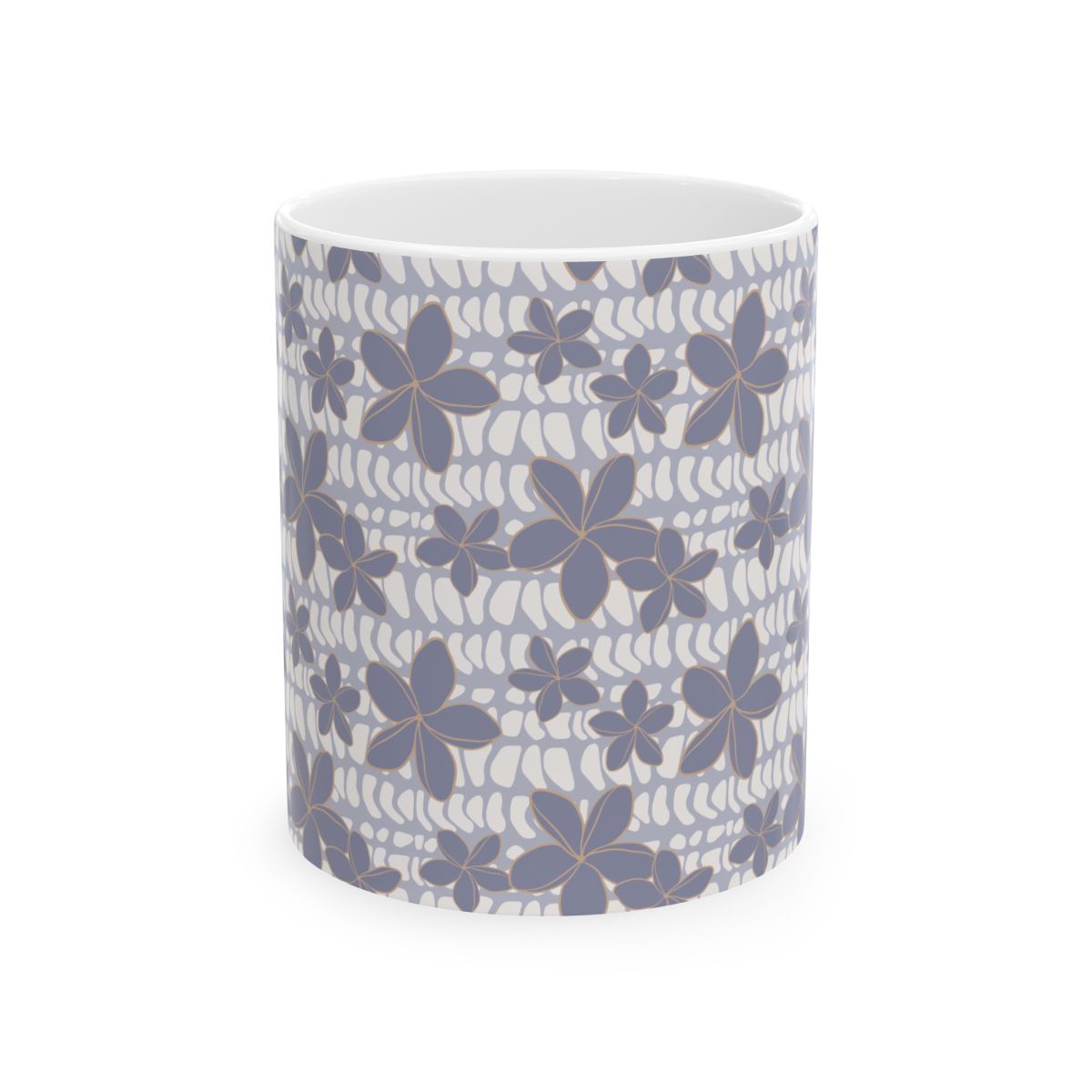 Purple Flower Hebrew Cone Shell Print Mug