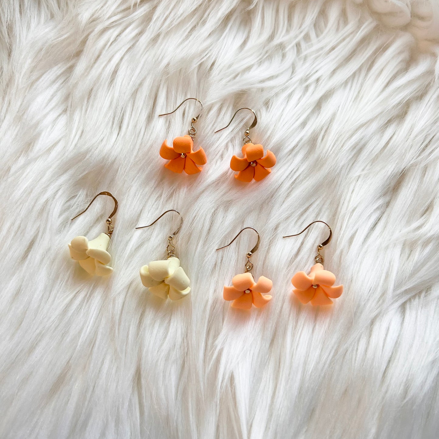 Puakenikeni Gold Plated Dangle Clay Earrings