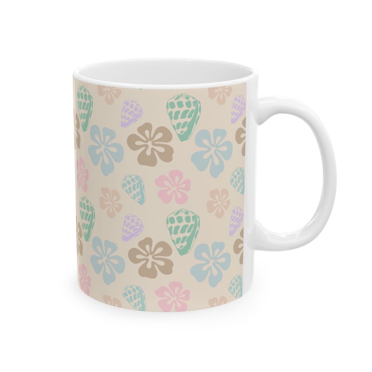 Pastel Flowers | Pastel Hebrew Cone Shell Mug