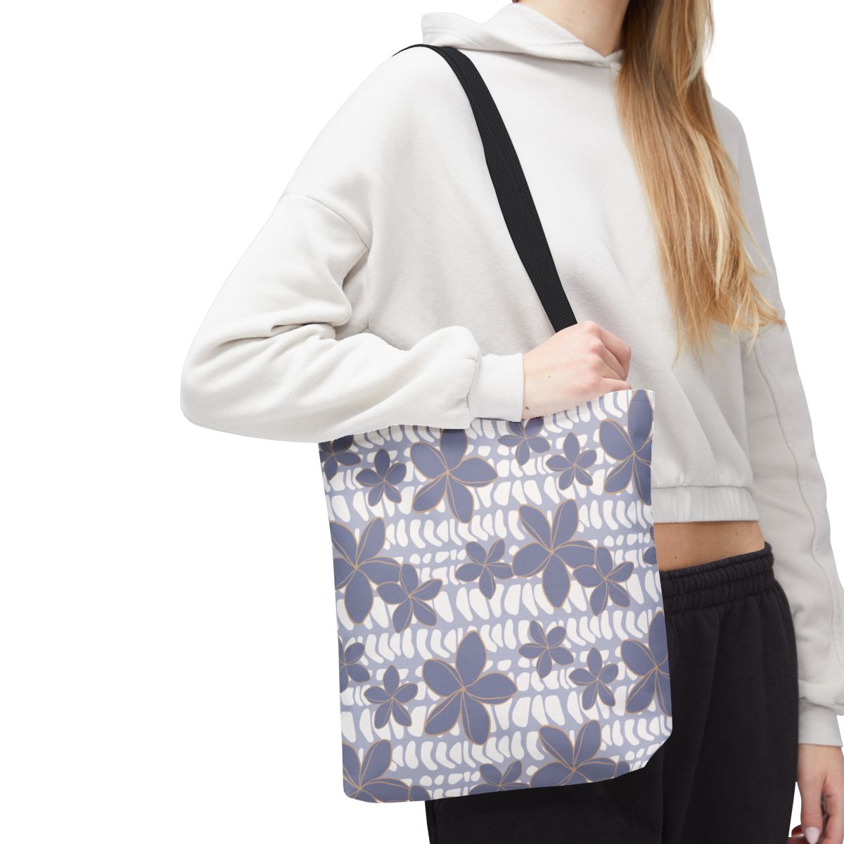 Purple Hebrew Cone Floral Tote Bag