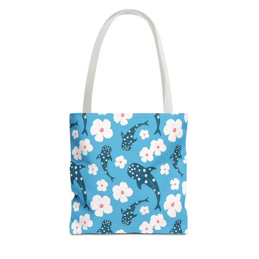 Hibiscus Whale Shark Tote Bag