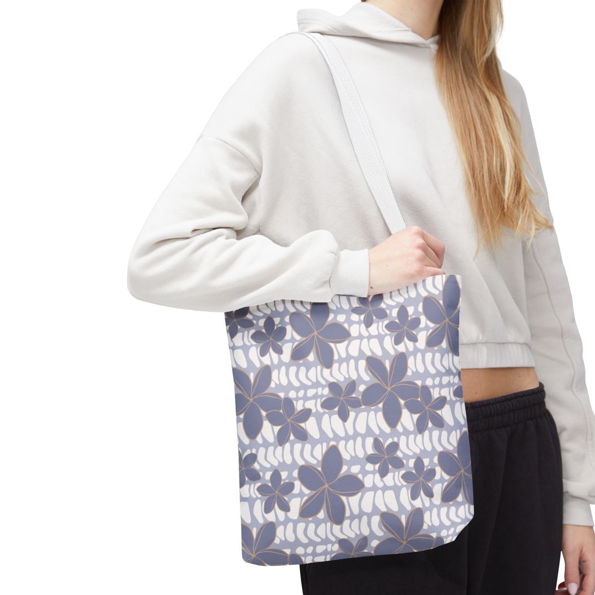 Purple Hebrew Cone Floral Tote Bag