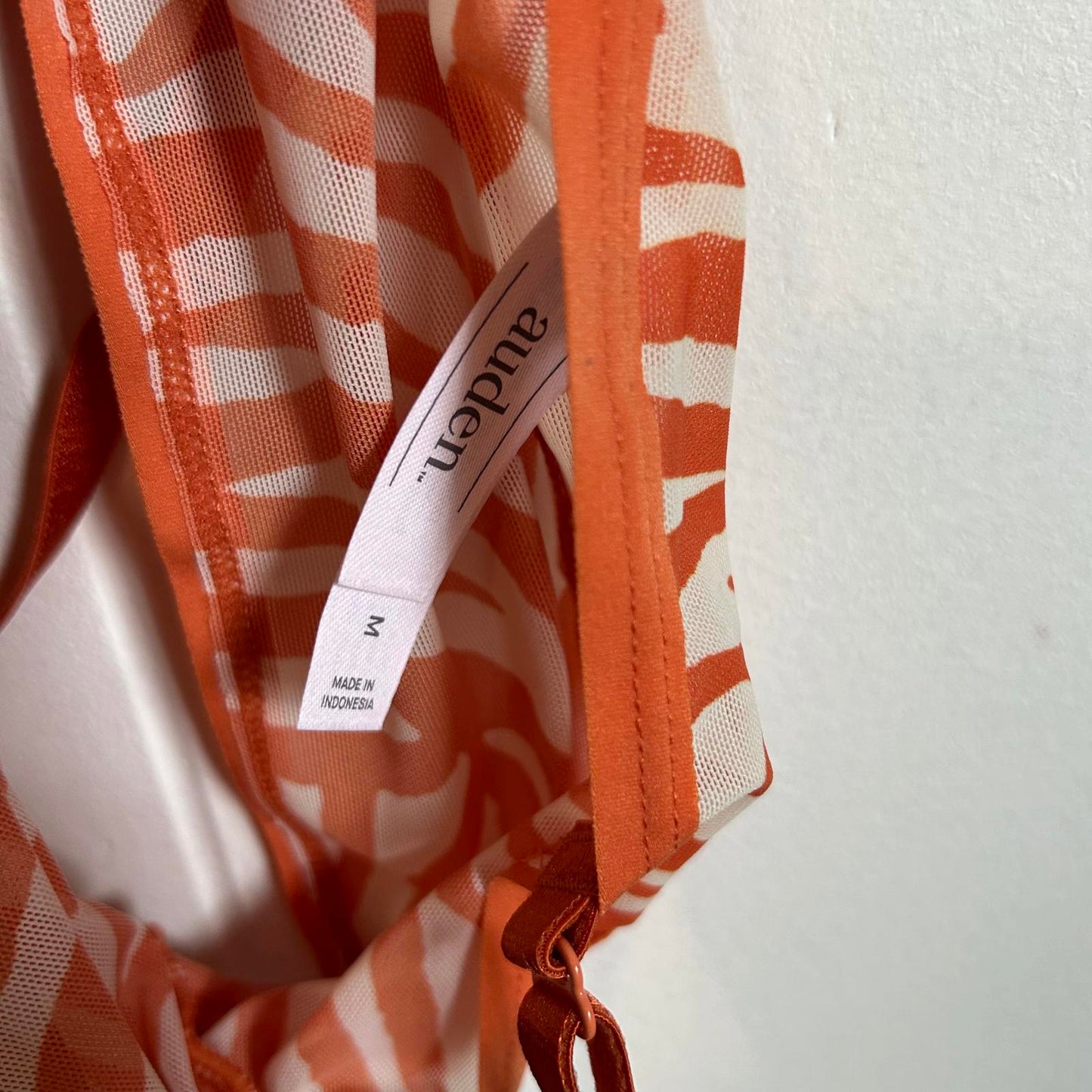 Auden Orange Zebra Print Animal Print Unlined Long Line Bralette - Women's Medium