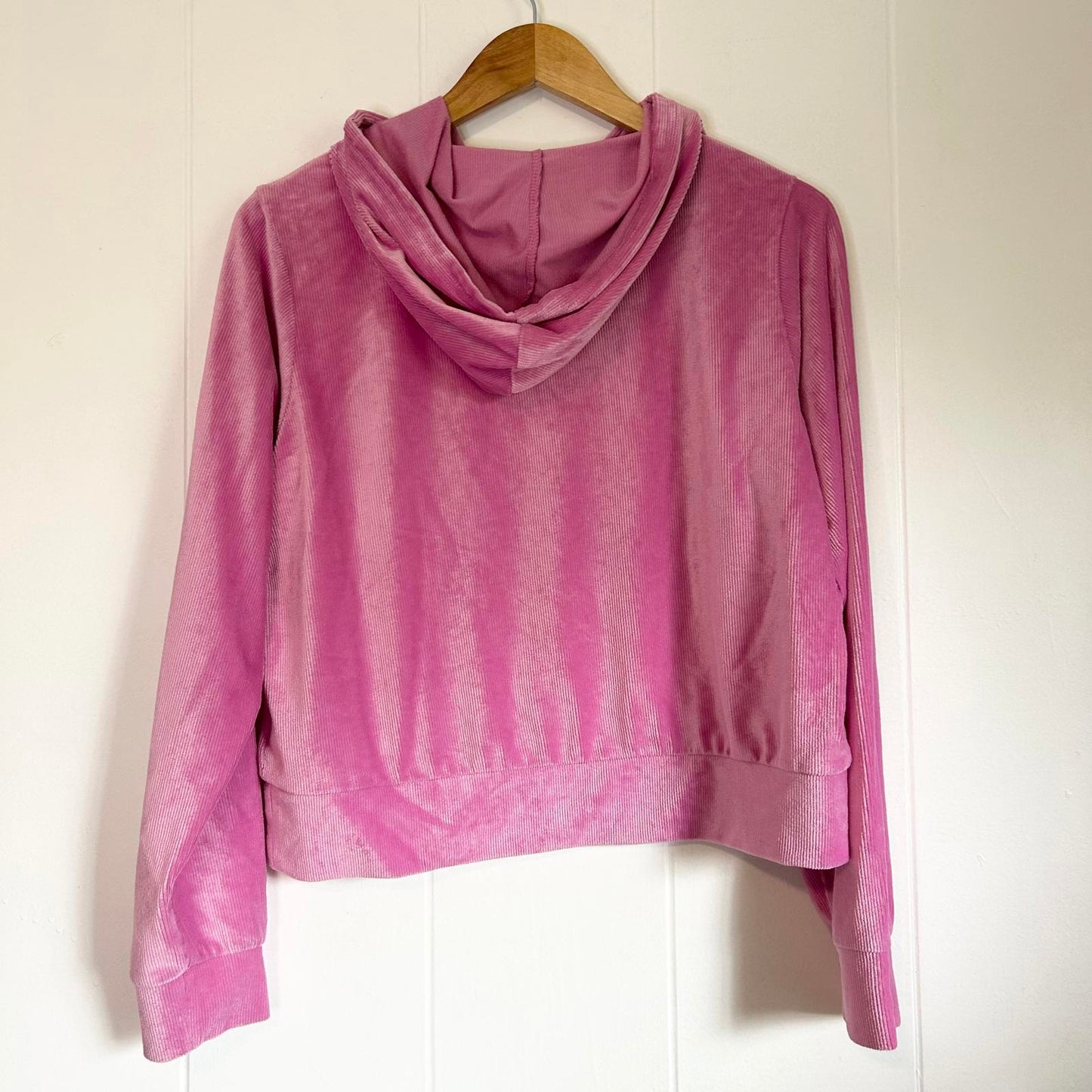 Juicy Couture Pink Velour Velvet Pullover Hoodie Sweatpants Set - Women's Large
