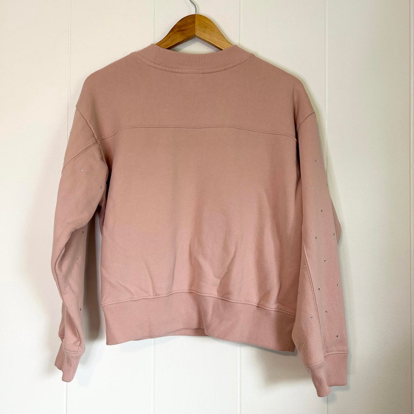 A New Day Pink Bedazzled Long Sleeve Pullover Crewneck Sweater - Women's Medium
