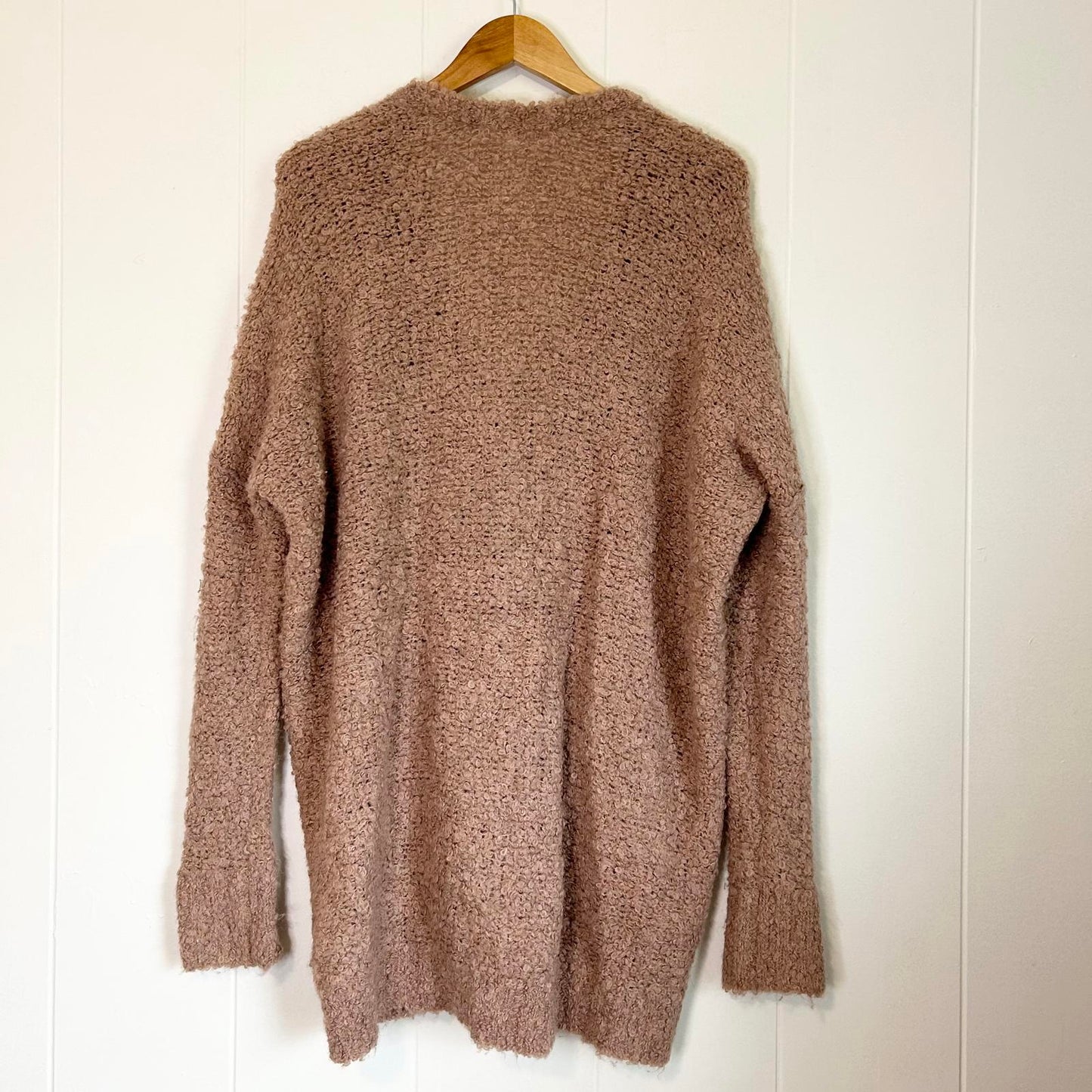 Free People Pink Long Sleeve Button Up Oversized Cardigan Sweater - Women's XS