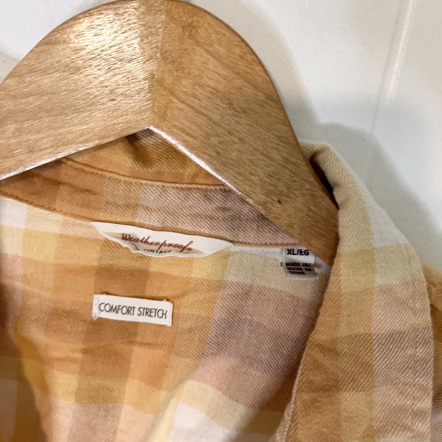 Weatherproof Vintage Yellow Mustard Long Sleeve Button Down Flannel - Women's XL