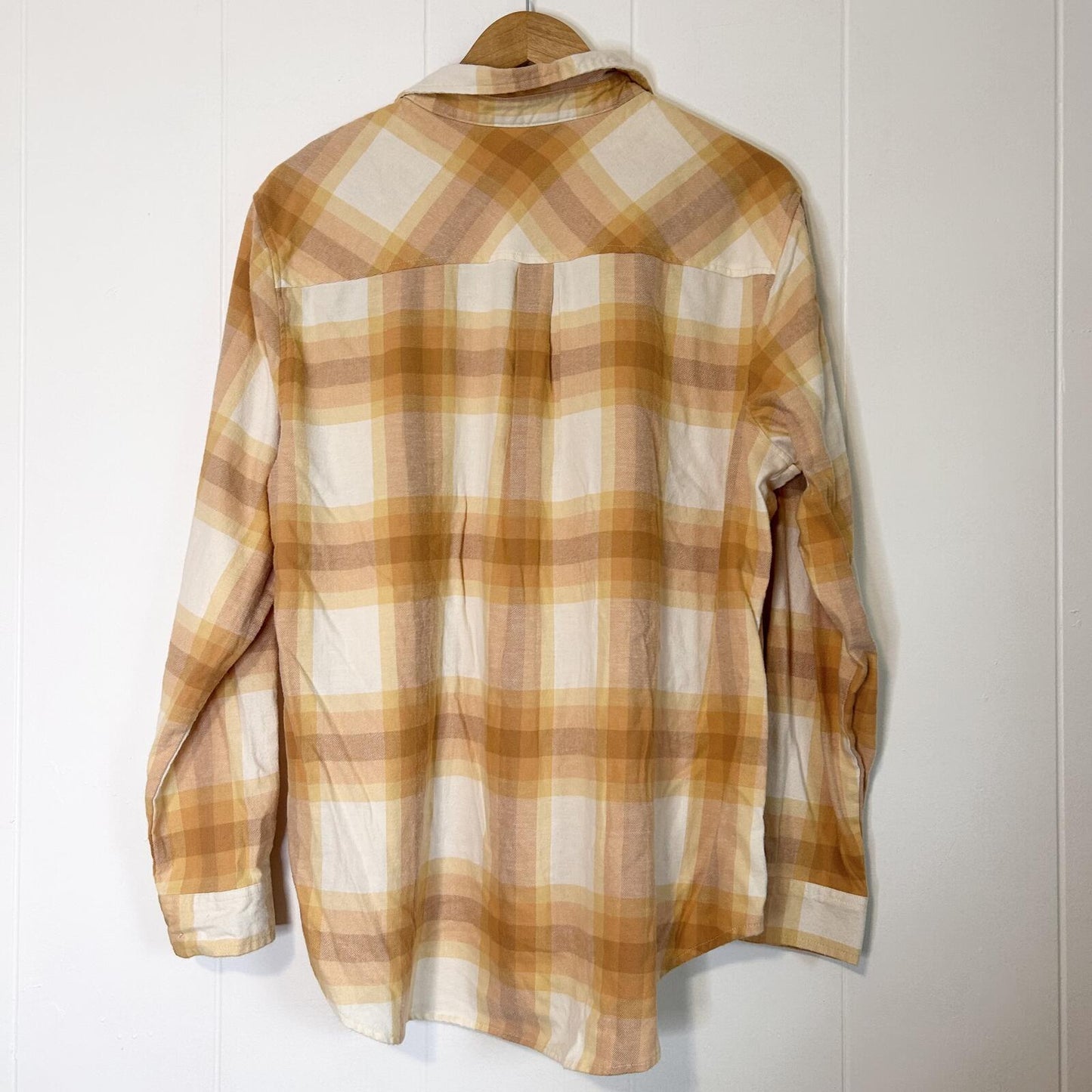 Weatherproof Vintage Yellow Mustard Long Sleeve Button Down Flannel - Women's XL