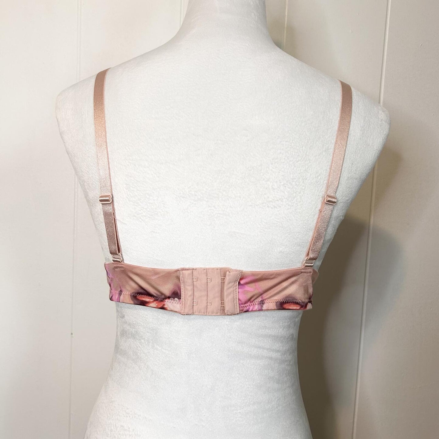 Auden Pink Floral Lace Trim Unlined Bralette Bra Intimates - Women's Large