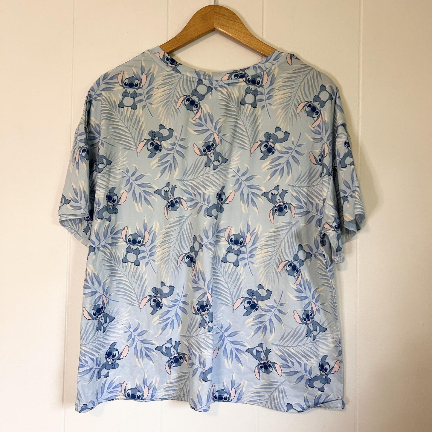 Disney Lilo & Stitch Blue Short Sleeve Shirt Shorts Pajama Set - Women's X-Large
