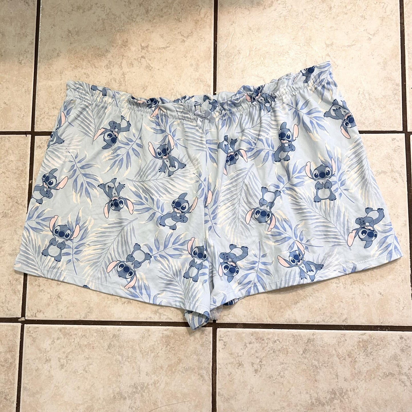 Disney Lilo & Stitch Blue Short Sleeve Shirt Shorts Pajama Set - Women's X-Large