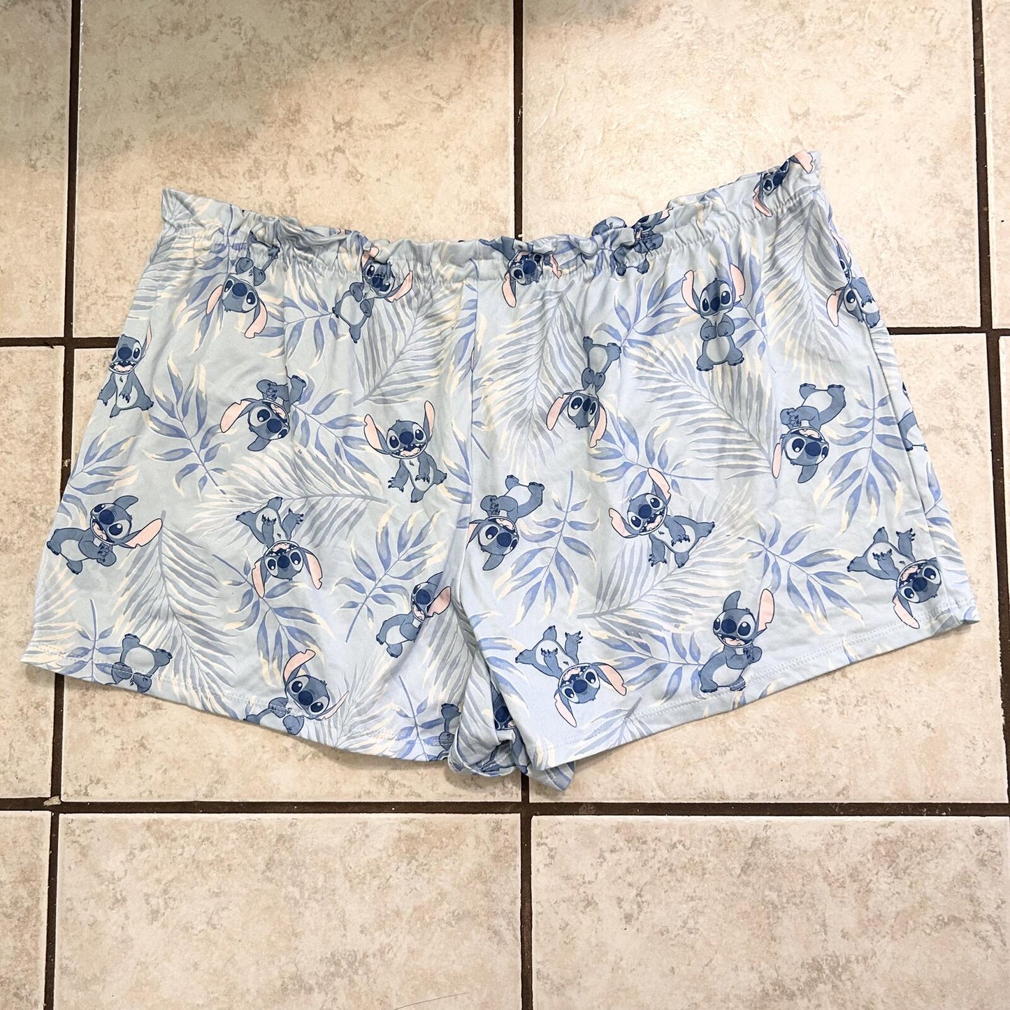 Disney Lilo & Stitch Blue Short Sleeve Shirt Shorts Pajama Set - Women's X-Large