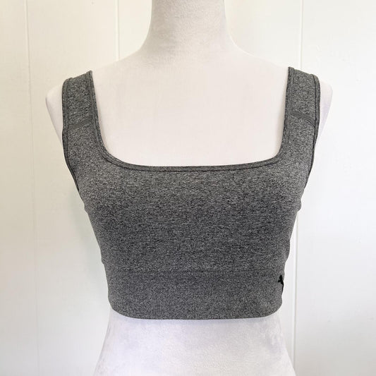 Puma Gray Active Workout Athletic Sports Bra - Women's Large