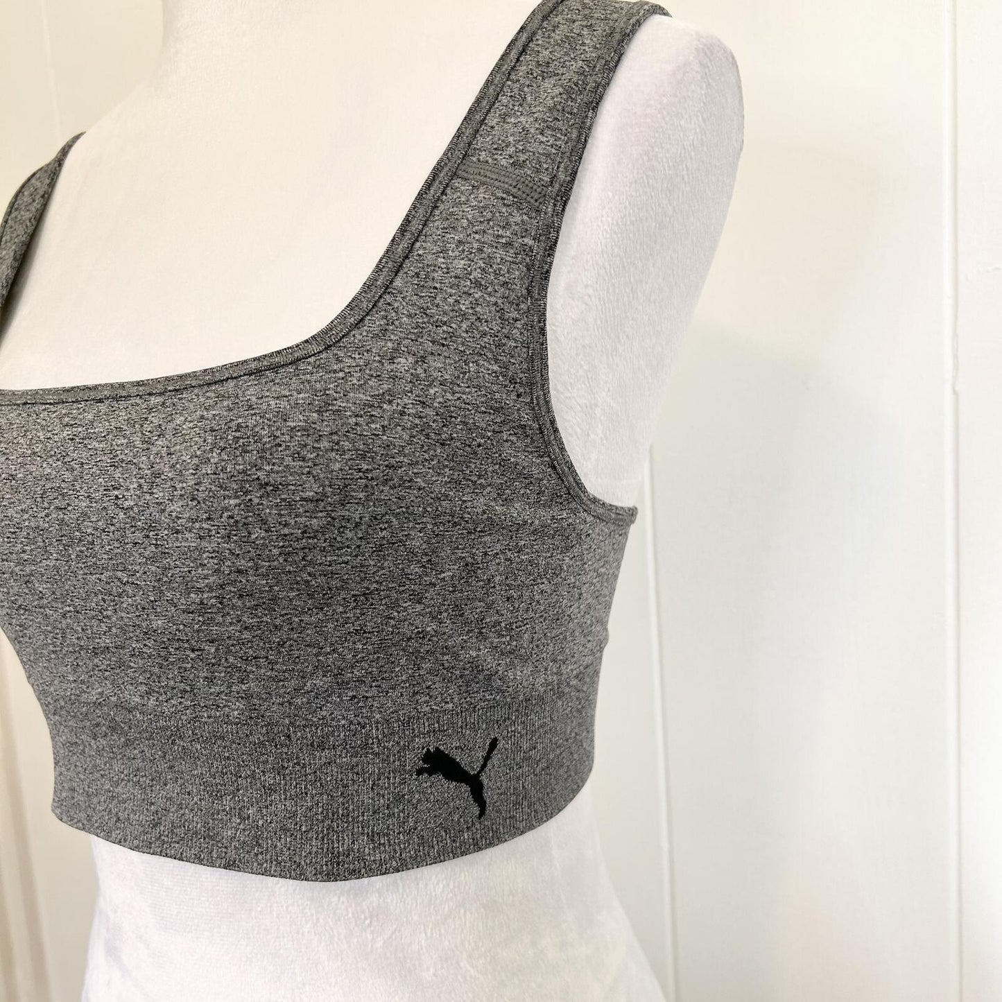 Puma Gray Active Workout Athletic Sports Bra - Women's Large