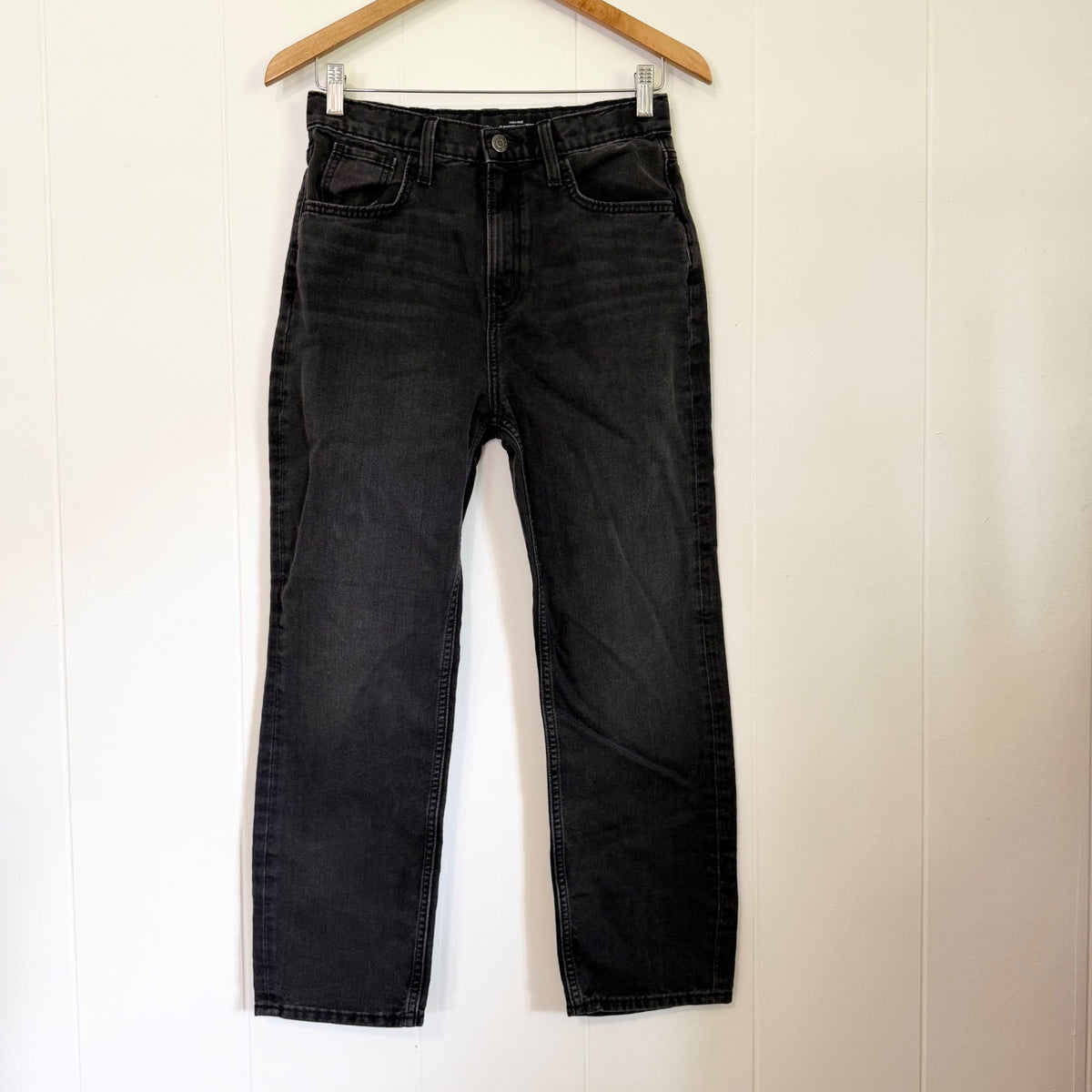 Old Navy Gray High Rise Slouchy Straight Built in Tough Denim Jeans - Women's 14
