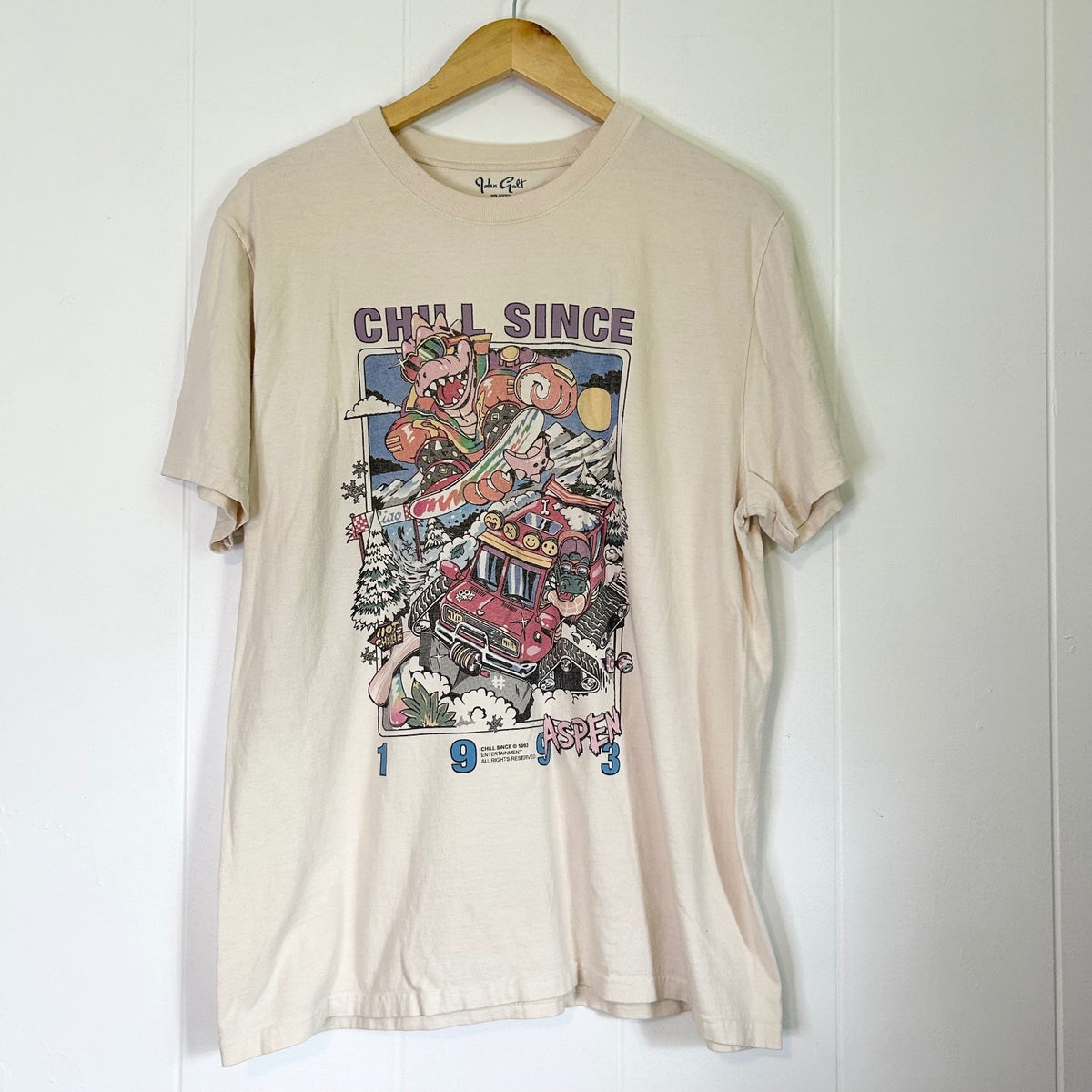John Galt Chill Since 1993 100% Cotton Graphic Sleeve T-shirt - Women's One Size