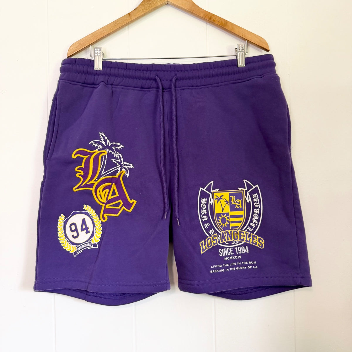Brooklyn Cloth Purple LA Los Angeles Lakers Basketball Casual Shorts - Men's XL