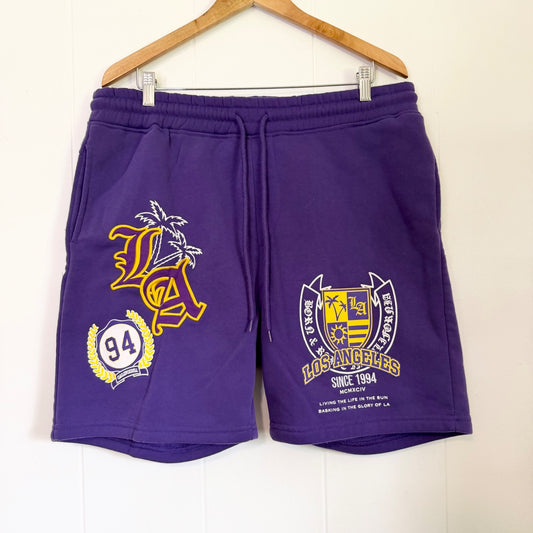 Brooklyn Cloth Purple LA Los Angeles Lakers Basketball Casual Shorts - Men's XL
