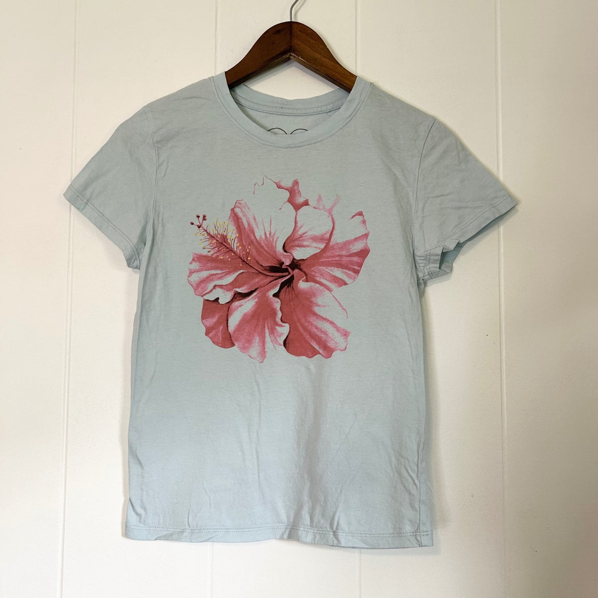 Obsessive Love Tropical Hibiscus Floral Graphic Short Sleeve - Women's Large