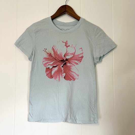 Obsessive Love Tropical Hibiscus Floral Graphic Short Sleeve - Women's Large