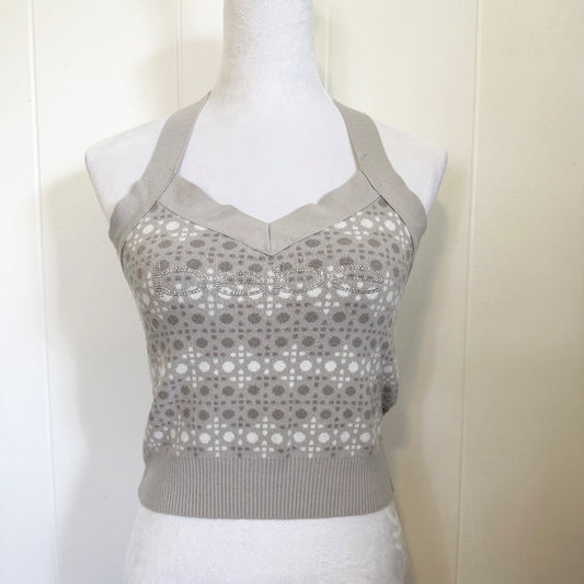 y2k Bebe Logo Bedazzled Halter Top - Women's Medium
